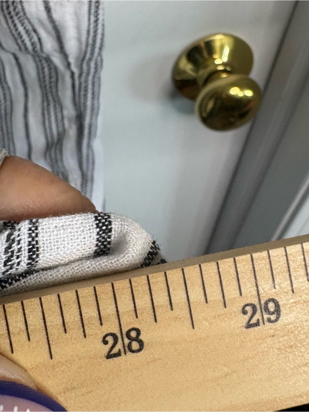 Time&Tru XL Wide-Leg Pants Linen Blend Woven Stripe Elastic Patch Pockets Beach - Picture 10 of 11